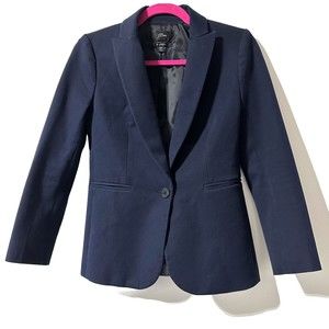 J.CREW Parke blazer Women’s Size 0 P Petite bi-stretch cotton NAVY Blue H6724
